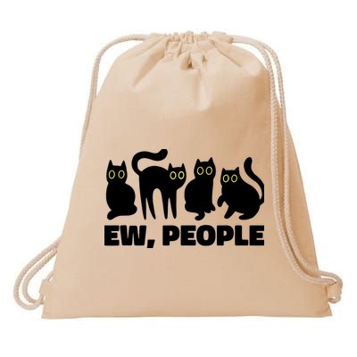 Ew People, Ew People Cat, Ewww Introvert Gifts Drawstring Bag