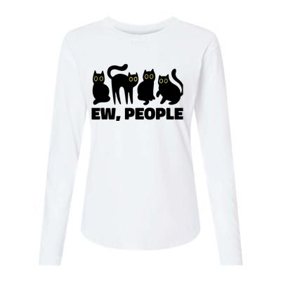 Ew People, Ew People Cat, Ewww Introvert Gifts Womens Cotton Relaxed Long Sleeve T-Shirt