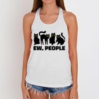 Ew People, Ew People Cat, Ewww Introvert Gifts Women's Knotted Racerback Tank