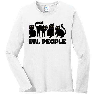 Ew People, Ew People Cat, Ewww Introvert Gifts Ladies Long Sleeve Shirt