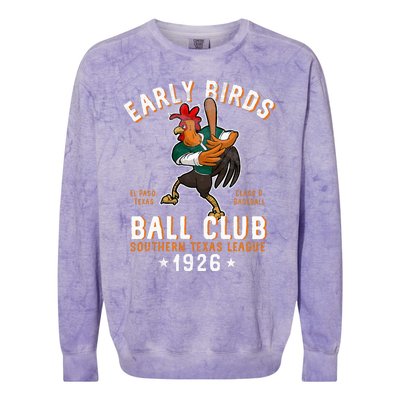 El Paso Early Birds Retro Minor League Baseball Team Colorblast Crewneck Sweatshirt