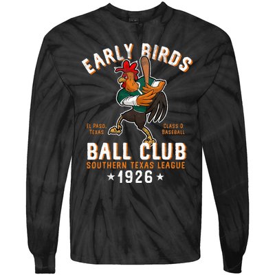 El Paso Early Birds Retro Minor League Baseball Team Tie-Dye Long Sleeve Shirt