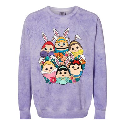 Easter Princesses Easter Day Princess Girl Easter Princess Squad Colorblast Crewneck Sweatshirt