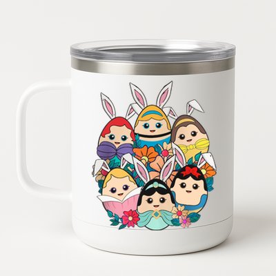 Easter Princesses Easter Day Princess Girl Easter Princess Squad 12 oz Stainless Steel Tumbler Cup