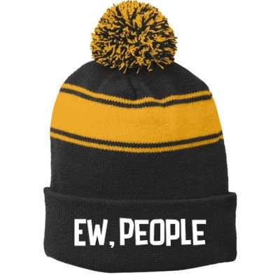 Ew , People Stripe Pom Pom Beanie