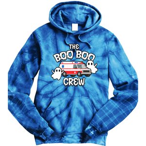 Emt Paramedic Ems Boo Boo Crew Ambulance Ghost Halloween Gift Tie Dye Hoodie