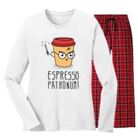 Espresso Patronum Women's Long Sleeve Flannel Pajama Set 