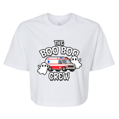 Emt Paramedic Ems Boo Boo Crew Ambulance Ghost Halloween Meaningful Gift Bella+Canvas Jersey Crop Tee