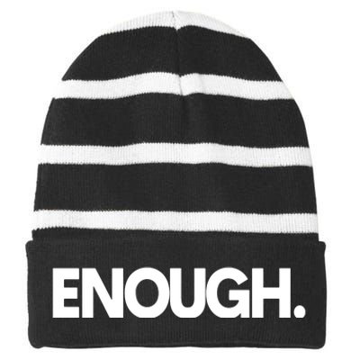 Enough Protest Striped Beanie with Solid Band