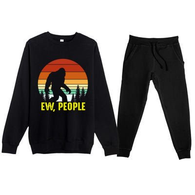 Ew People, Funny Bigfoot Introvert Antisocial Nature Hiking Premium Crewneck Sweatsuit Set