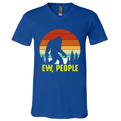 Ew People, Funny Bigfoot Introvert Antisocial Nature Hiking V-Neck T-Shirt