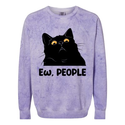 Ew People Funny Black Cat Lover Fun Cat Saying Cute Gift Colorblast Crewneck Sweatshirt