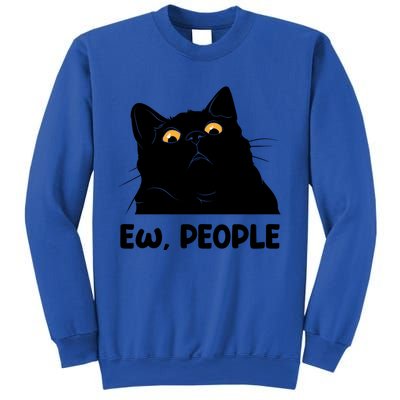 Ew People Funny Black Cat Lover Fun Cat Saying Cute Gift Sweatshirt