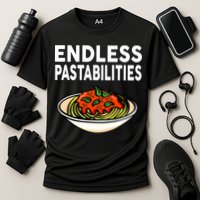 Endless Pastabilities Funny Pasta Spaghetti Cooling Performance Crew T-Shirt