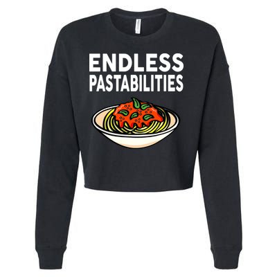 Endless Pastabilities Funny Pasta Spaghetti Cropped Pullover Crew