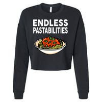 Endless Pastabilities Funny Pasta Spaghetti Cropped Pullover Crew