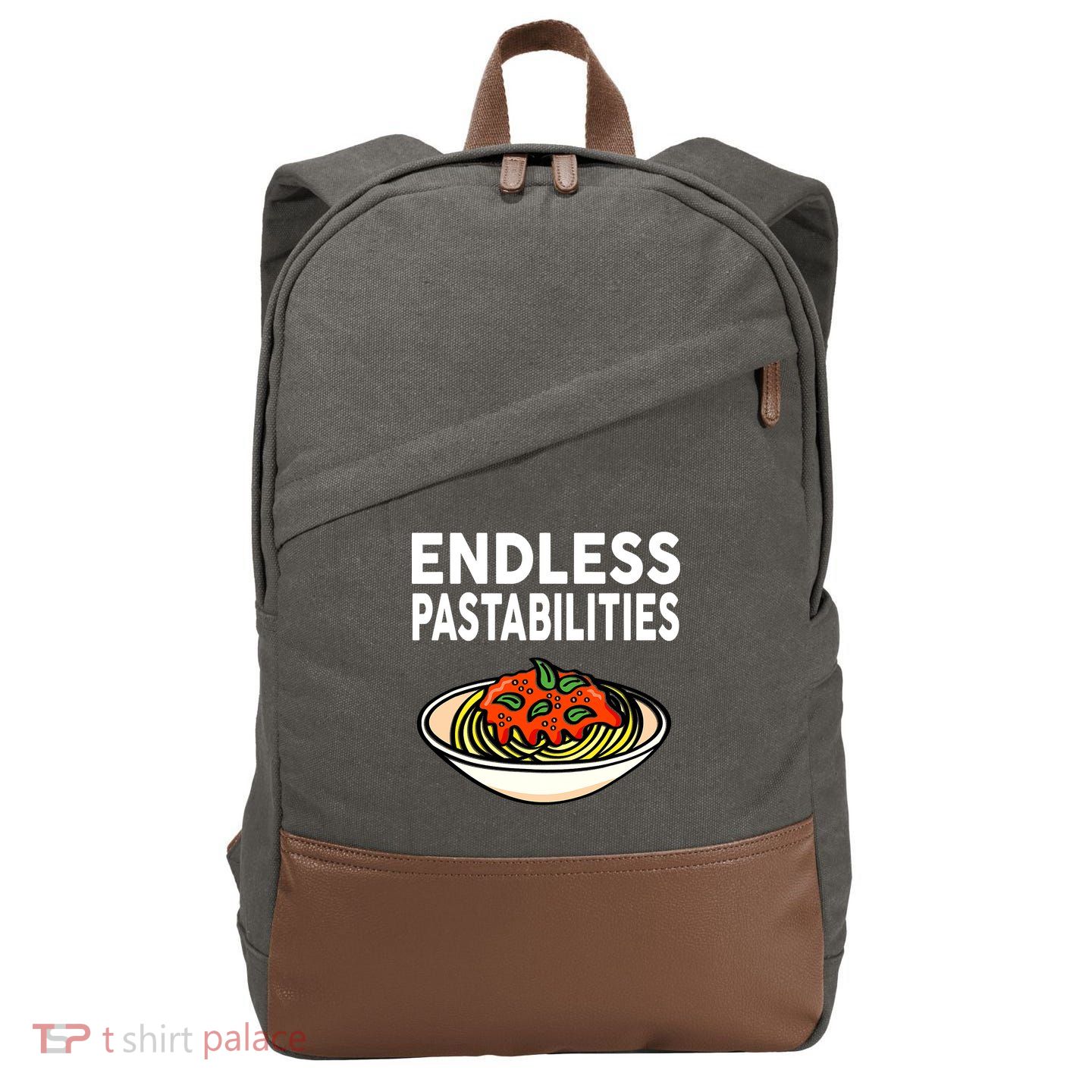 Endless Pastabilities Funny Pasta Spaghetti Cotton Canvas Backpack