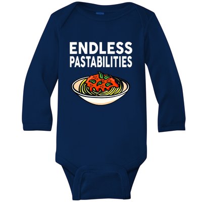 Endless Pastabilities Funny Pasta Spaghetti Baby Long Sleeve Bodysuit