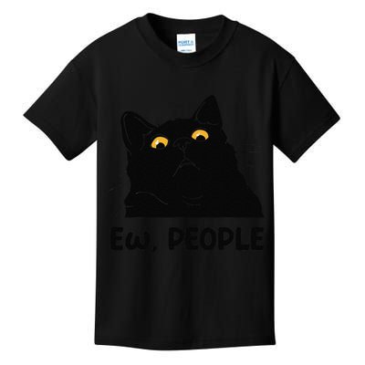 Ew People Funny Black Cat Lover For Women Fun Cat Saying Gift Kids T-Shirt