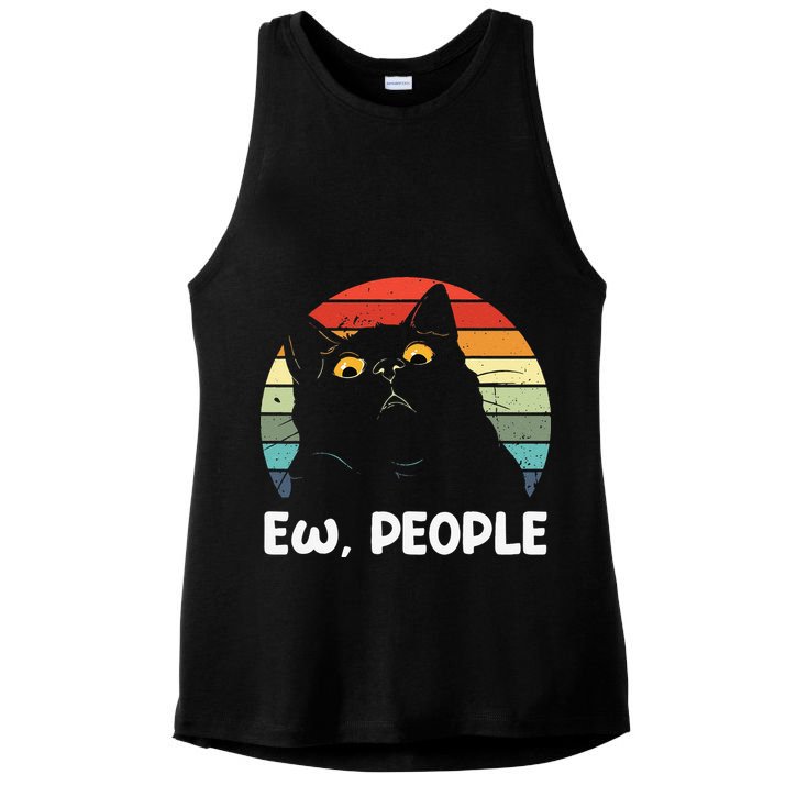 Ew People Funny Black Cat Lover For Women Fun Cat Saying Ladies PosiCharge Tri-Blend Wicking Tank
