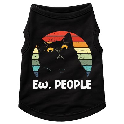 Ew People Funny Black Cat Lover For Women Fun Cat Saying Doggie Tank