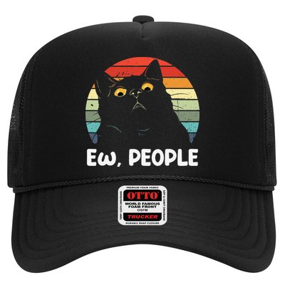 Ew People Funny Black Cat Lover For Women Fun Cat Saying Trucker Hat