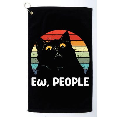 Ew People Funny Black Cat Lover For Women Fun Cat Saying Golf Towel