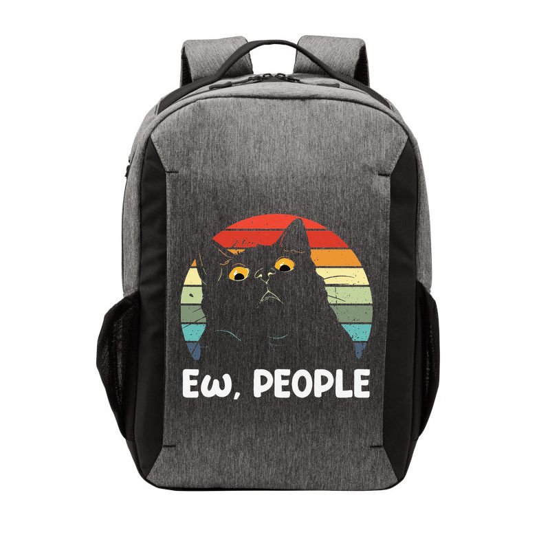 Ew People Funny Black Cat Lover For Women Fun Cat Saying Vector Backpack