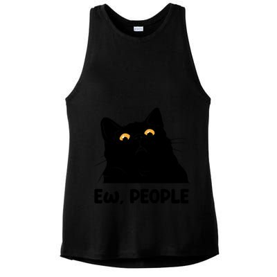 Ew People Funny Black Cat Lover Fun Cat Saying Ladies PosiCharge Tri-Blend Wicking Tank