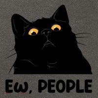 Ew People Funny Black Cat Lover Fun Cat Saying Cotton Canvas Backpack