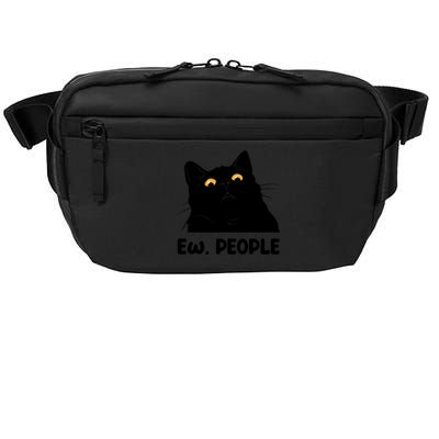 Ew People Funny Black Cat Lover Fun Cat Saying Crossbody Pack