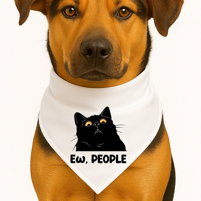 Ew People Funny Black Cat Lover Fun Cat Saying USA-Made Doggie Bandana