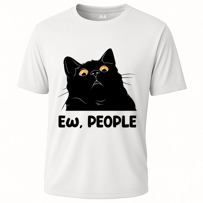 Ew People Funny Black Cat Lover Fun Cat Saying Cooling Performance Crew T-Shirt