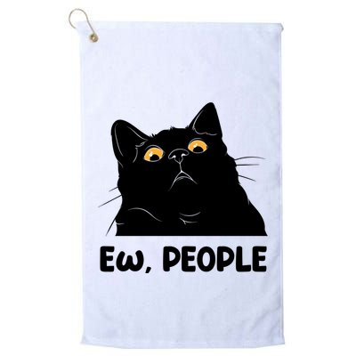 Ew People Funny Black Cat Lover Fun Cat Saying Golf Towel
