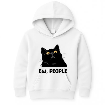 Ew People Funny Black Cat Lover Fun Cat Saying Kids Hoodie