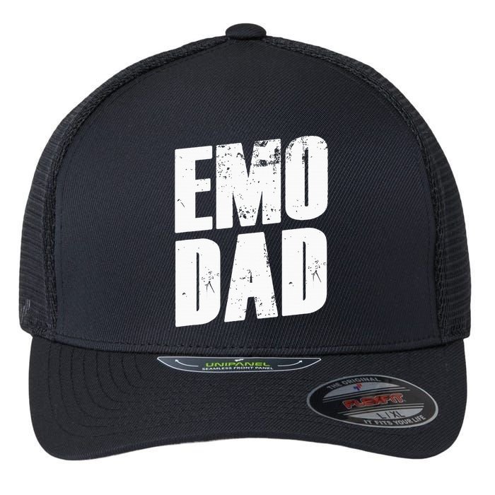 Emo Punk Funny 2000s 00s Emo Dad Flexfit Unipanel Trucker Cap
