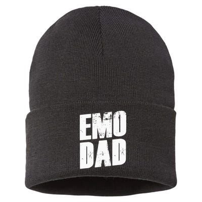 Emo Punk Funny 2000s 00s Emo Dad Sustainable Knit Beanie