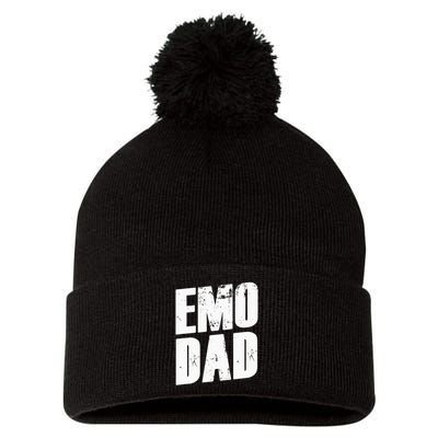 Emo Punk Funny 2000s 00s Emo Dad Pom Pom 12in Knit Beanie