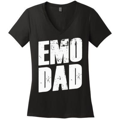 Emo Punk Funny 2000s 00s Emo Dad Women's V-Neck T-Shirt