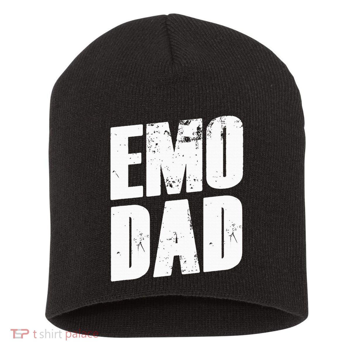 Emo Punk Funny 2000s 00s Emo Dad Short Acrylic Beanie