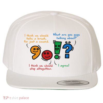 English Punctuation Funny Wool Snapback Cap