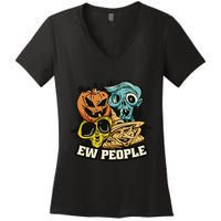 Ew People Funny Halloween Monsters Women's V-Neck T-Shirt