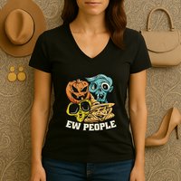 Ew People Funny Halloween Monsters Women's V-Neck T-Shirt