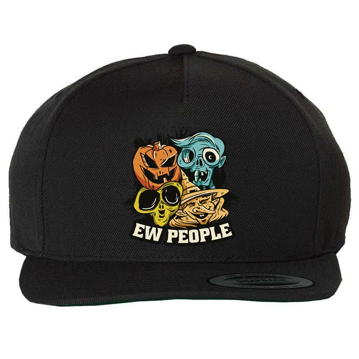 Ew People Funny Halloween Monsters Wool Snapback Cap