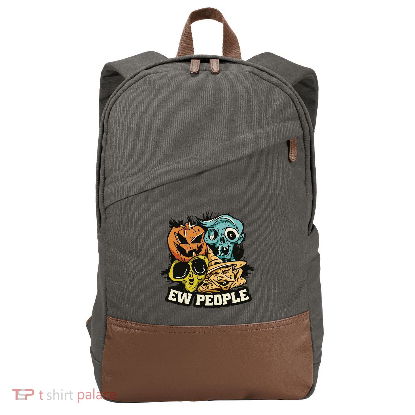 Ew People Funny Halloween Monsters Cotton Canvas Backpack