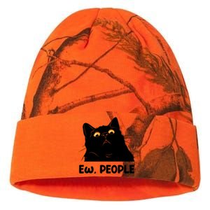 Ew People Funny Black Cat Lover Fun Cat Saying Great Gift Kati Licensed 12" Camo Beanie