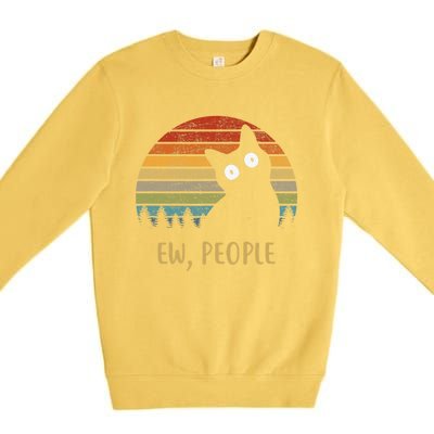 Ew, People Funny Black Cat Premium Crewneck Sweatshirt