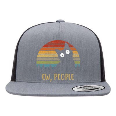 Ew, People Funny Black Cat Flat Bill Trucker Hat