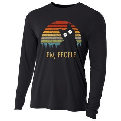 Ew, People Funny Black Cat Cooling Performance Long Sleeve Crew