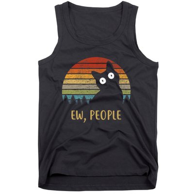 Ew, People Funny Black Cat Tank Top